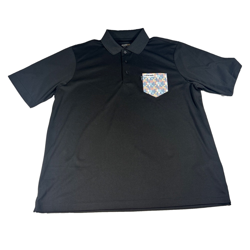 Core365 Mens Origin Performance Pique Polo Shirt Black XL 88181
